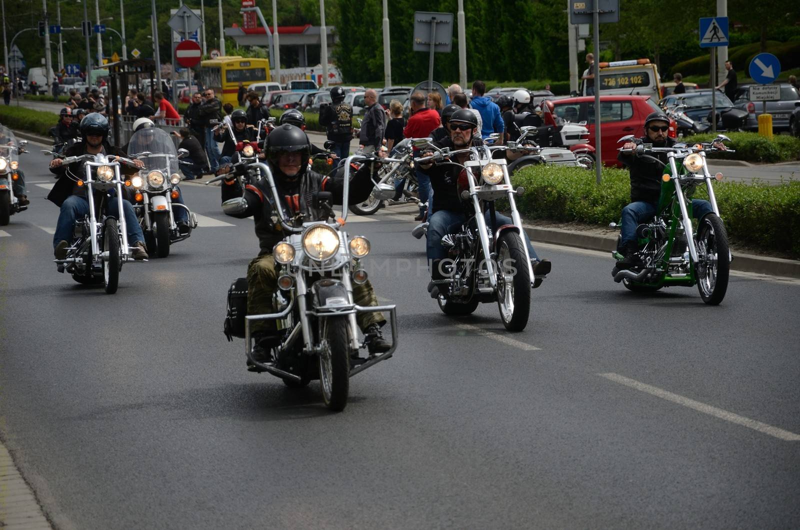 WROCLAW, POLAND - MAY 18: Harey-Davidson motor parade in city center. Around 8 thousands motorcyclist joined international event Super Rally from 16 to 20 May 2013 in Wroclaw, Poland.