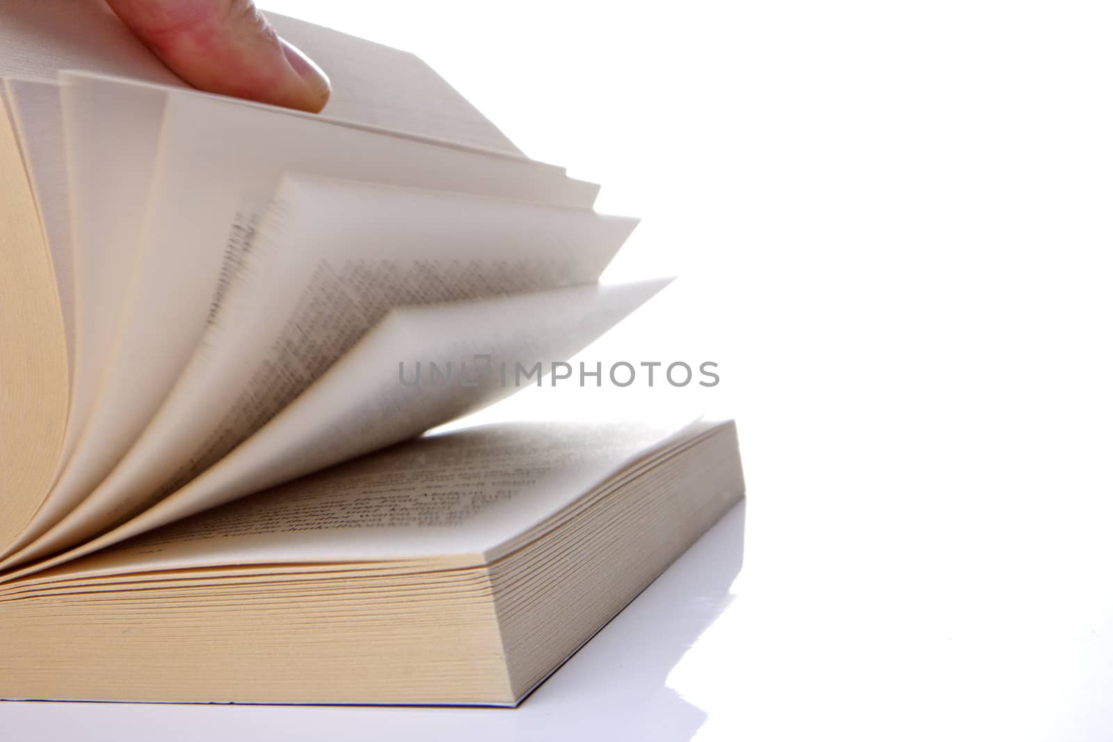 the book is scrolled by one hand