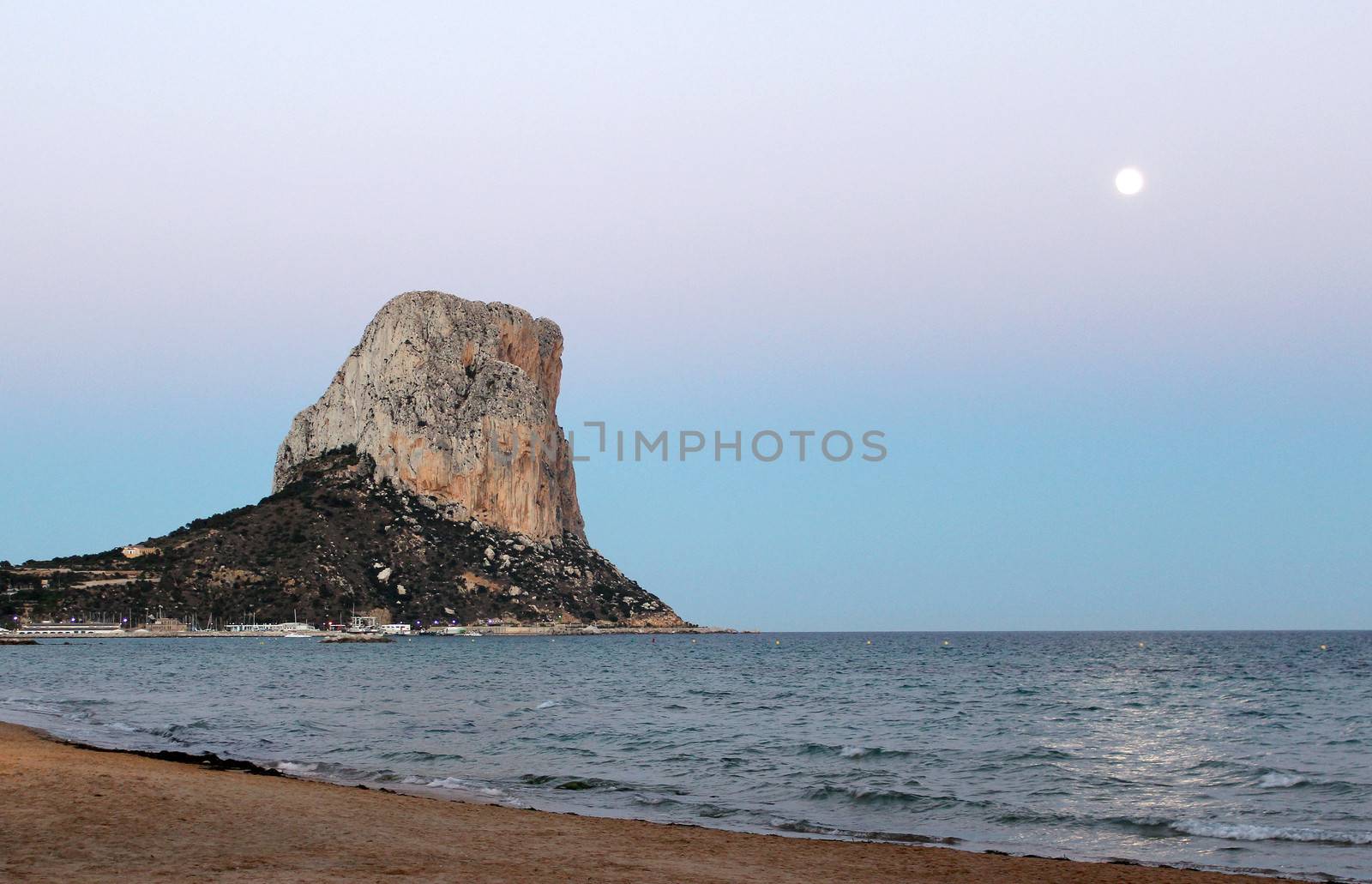 View over Calp beach and famous Natural Park of Penon de I by ptxgarfield