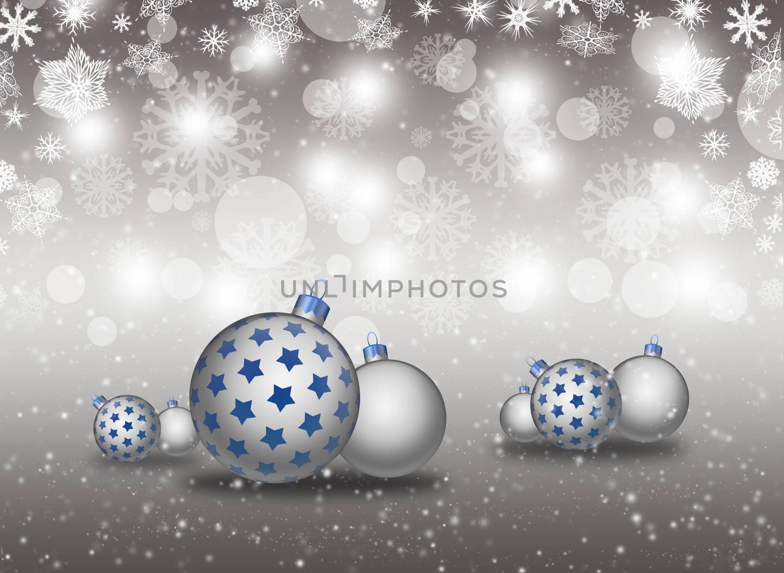 Christmas balls on abstract background by cherezoff