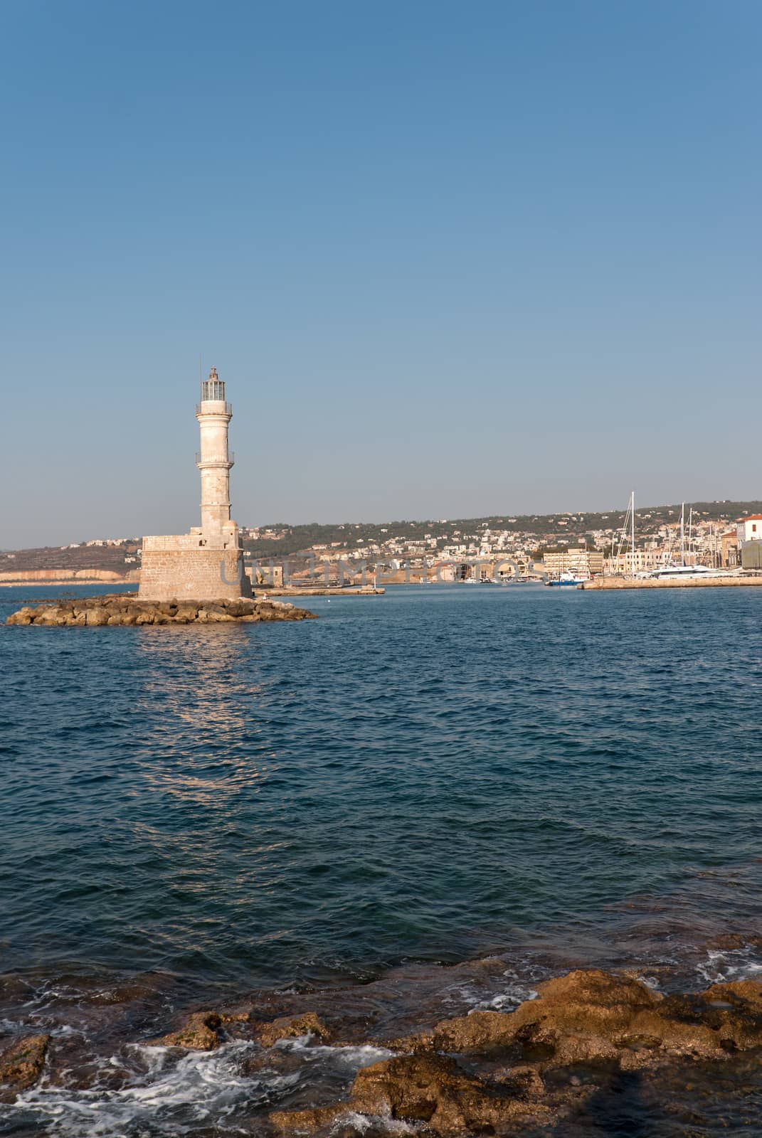 lighthouse in the city of Chania. Crete. Greece.