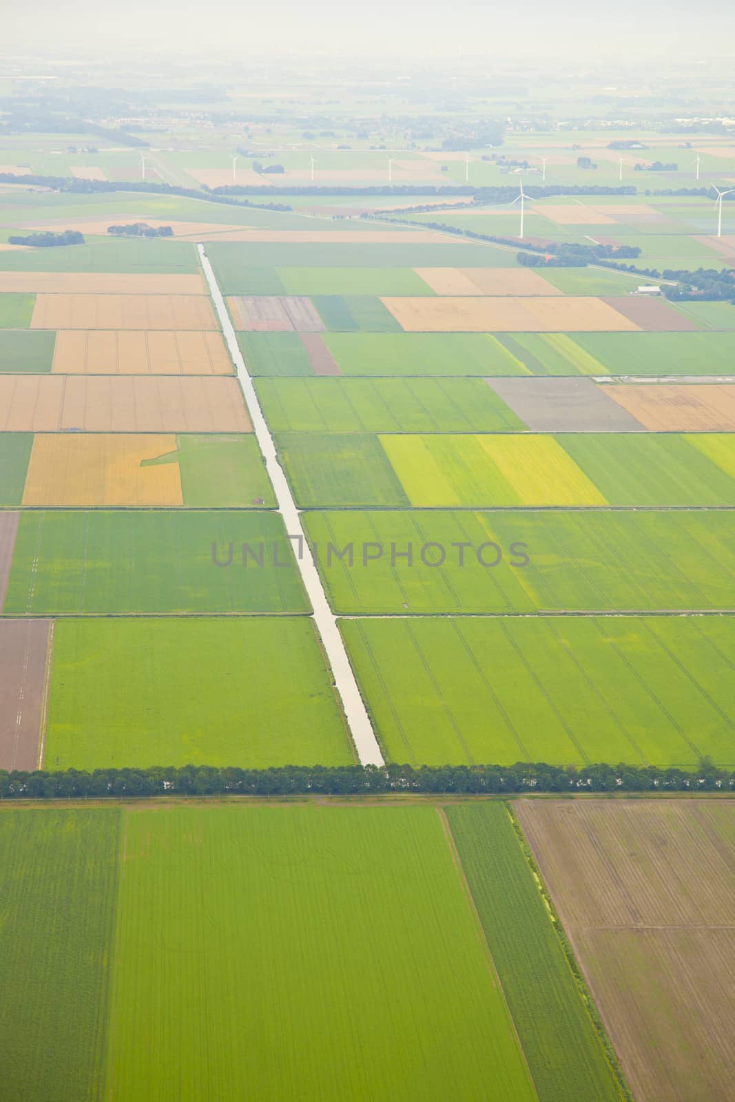 The Netherlands from above. Aerial view at agriculture landscape