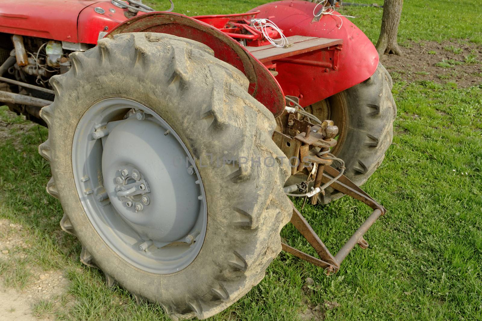 rear of the red tractor