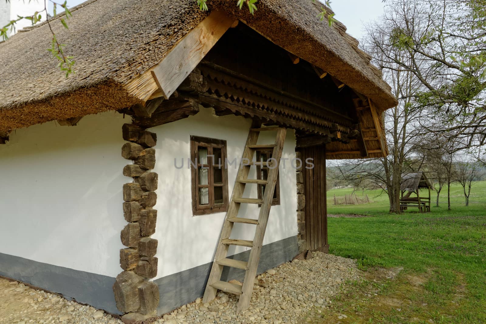 Old farmhouse with a thatched roof