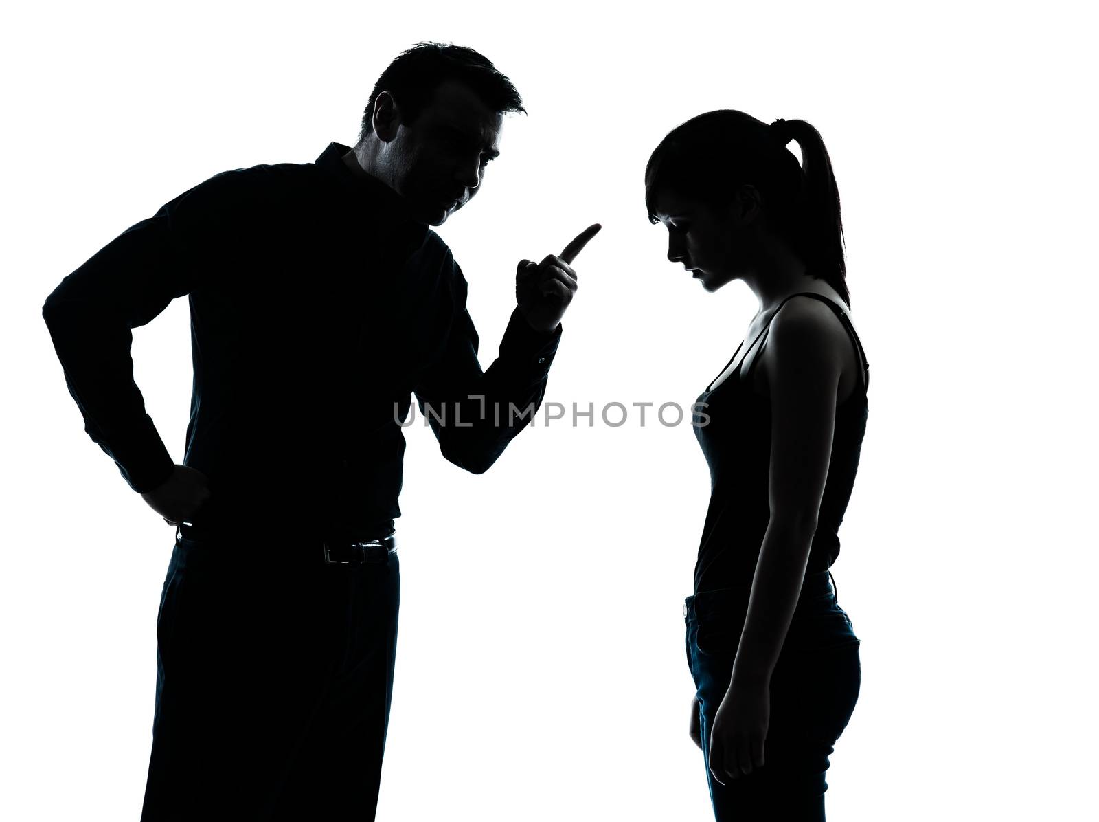 father daughter dispute conflict silhouette by PIXSTILL