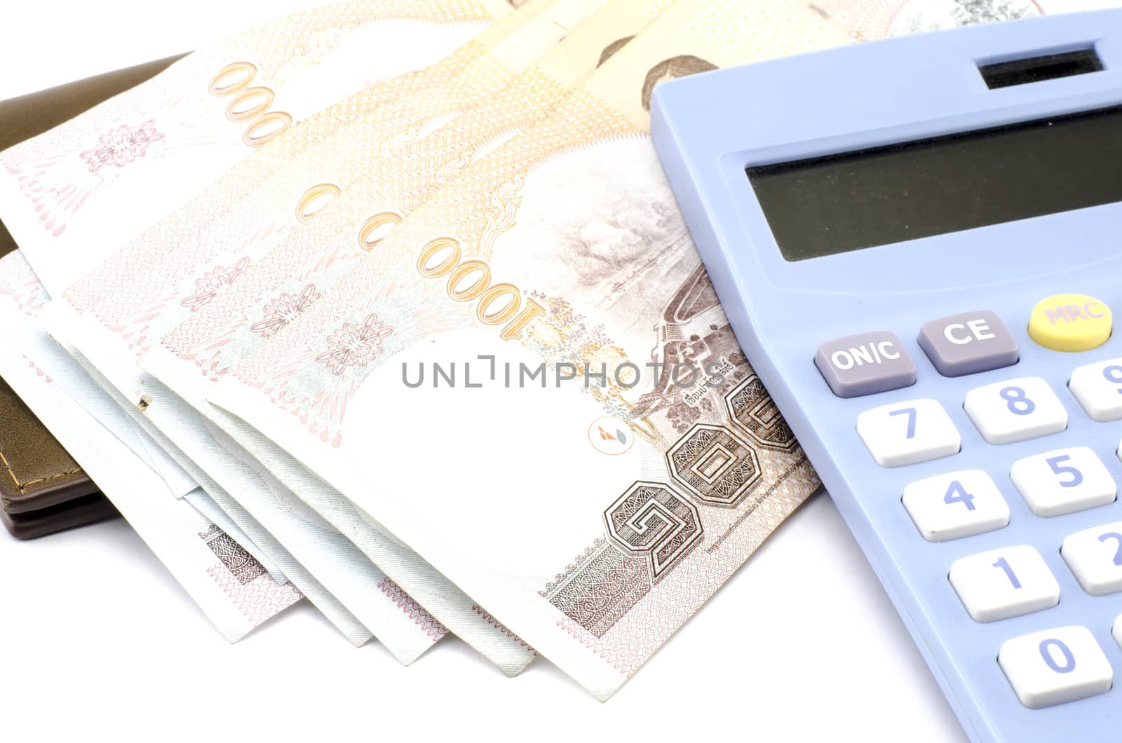 thai banknote with calculator by ammza12