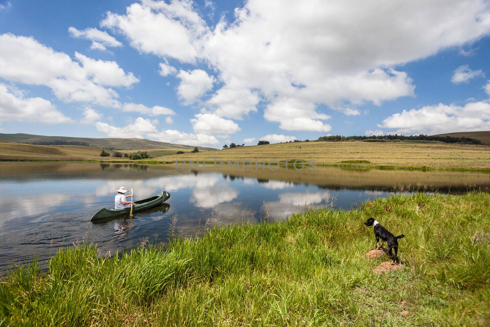 Girl Canoeing Water Mirror Landscape by ChrisVanLennepPhoto