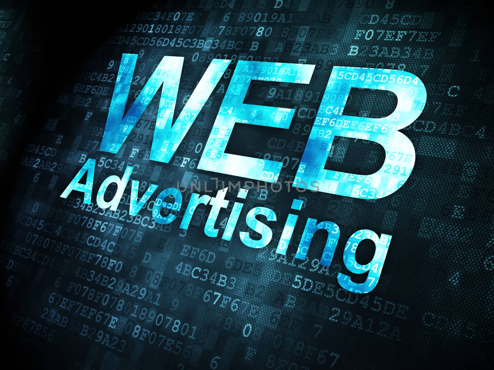 Finance concept: WEB Advertising on digital background by maxkabakov