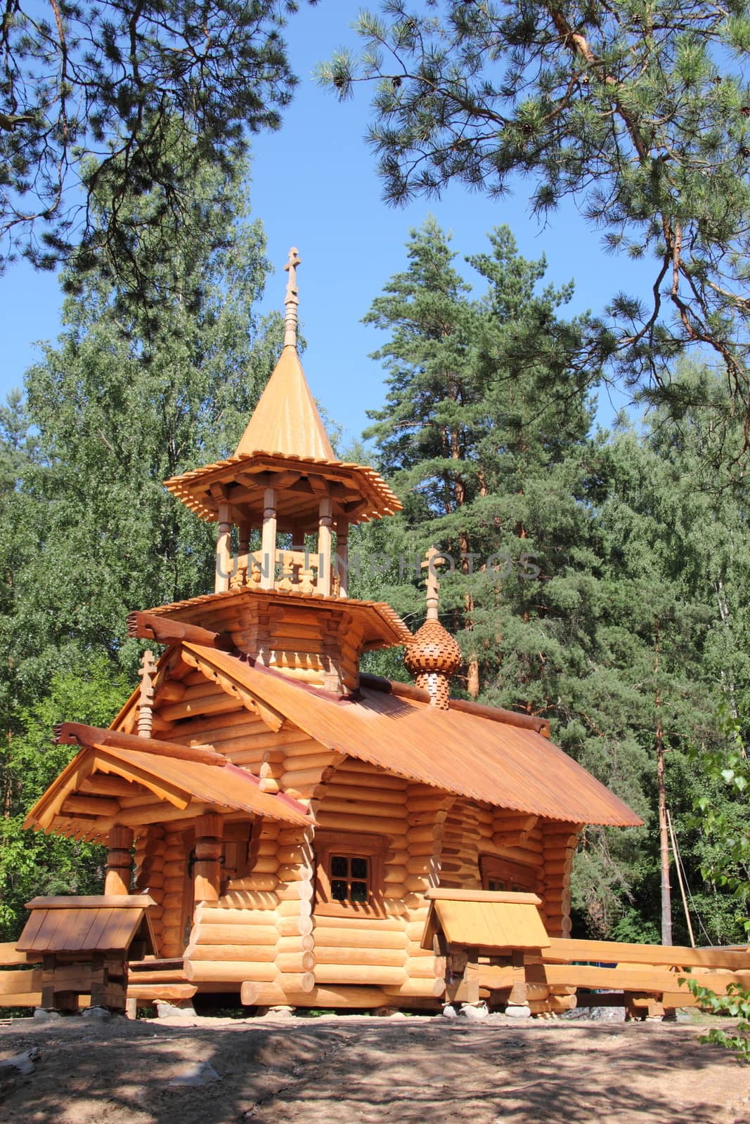 Wooden church in Russia. St. Petersburg