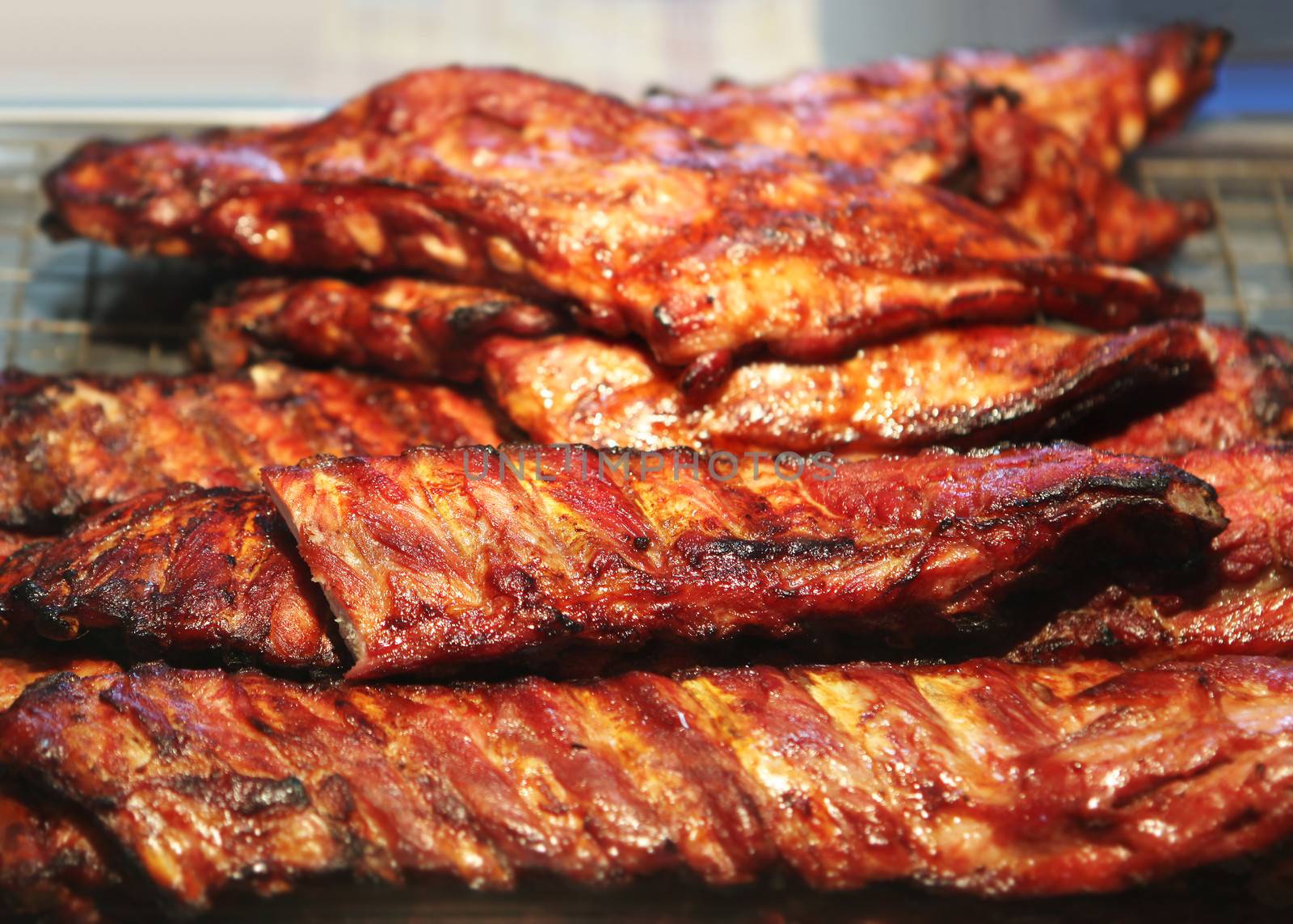 Deep fried pork ribs, meat texture