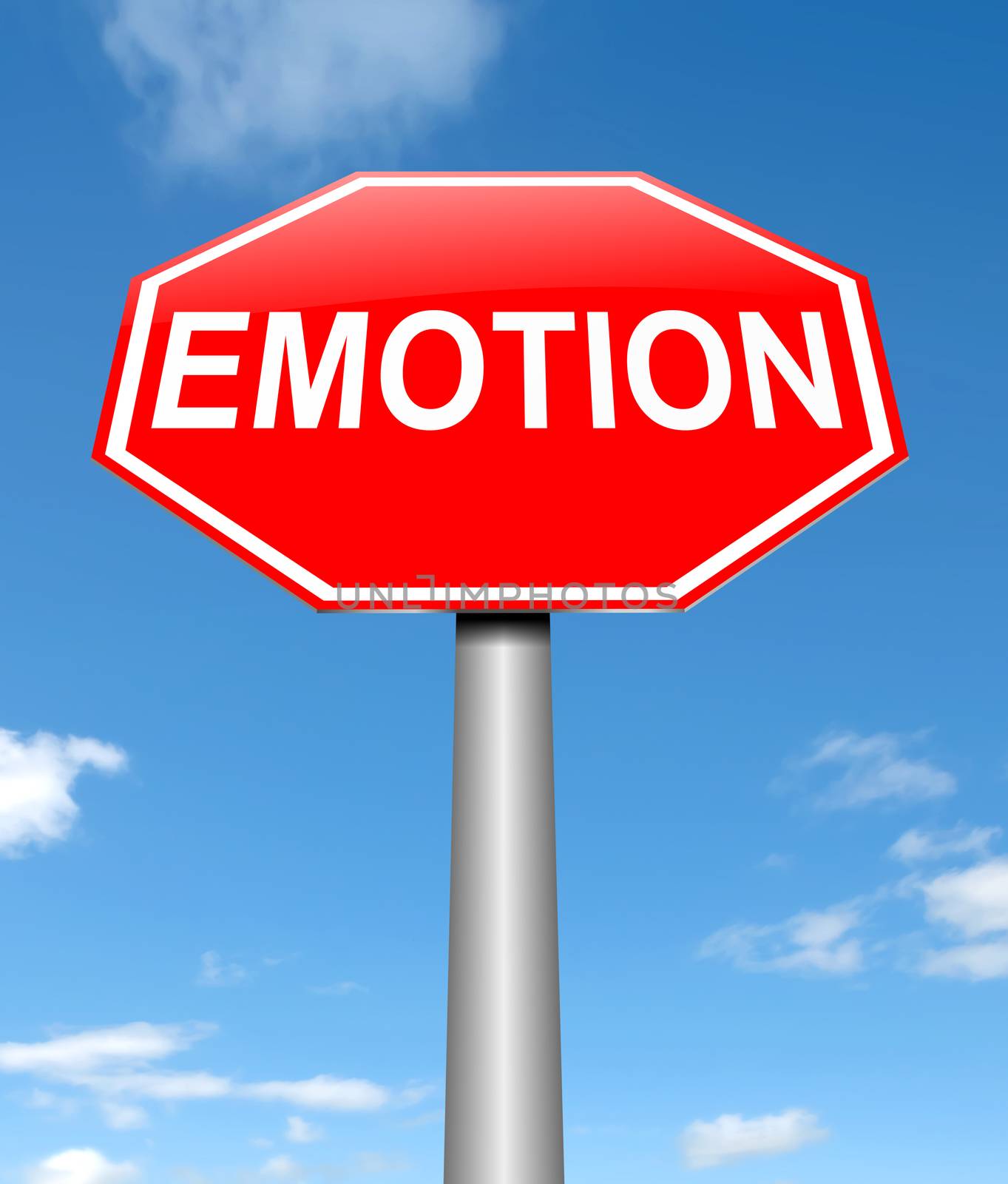 Illustration depicting a sign with an emotion concept.