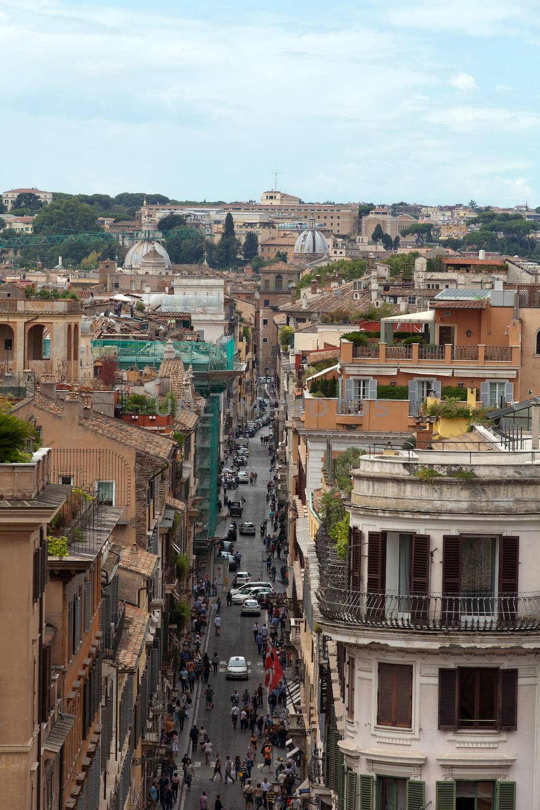 Via Condotti - view of Piazza di Spagna in Rome 