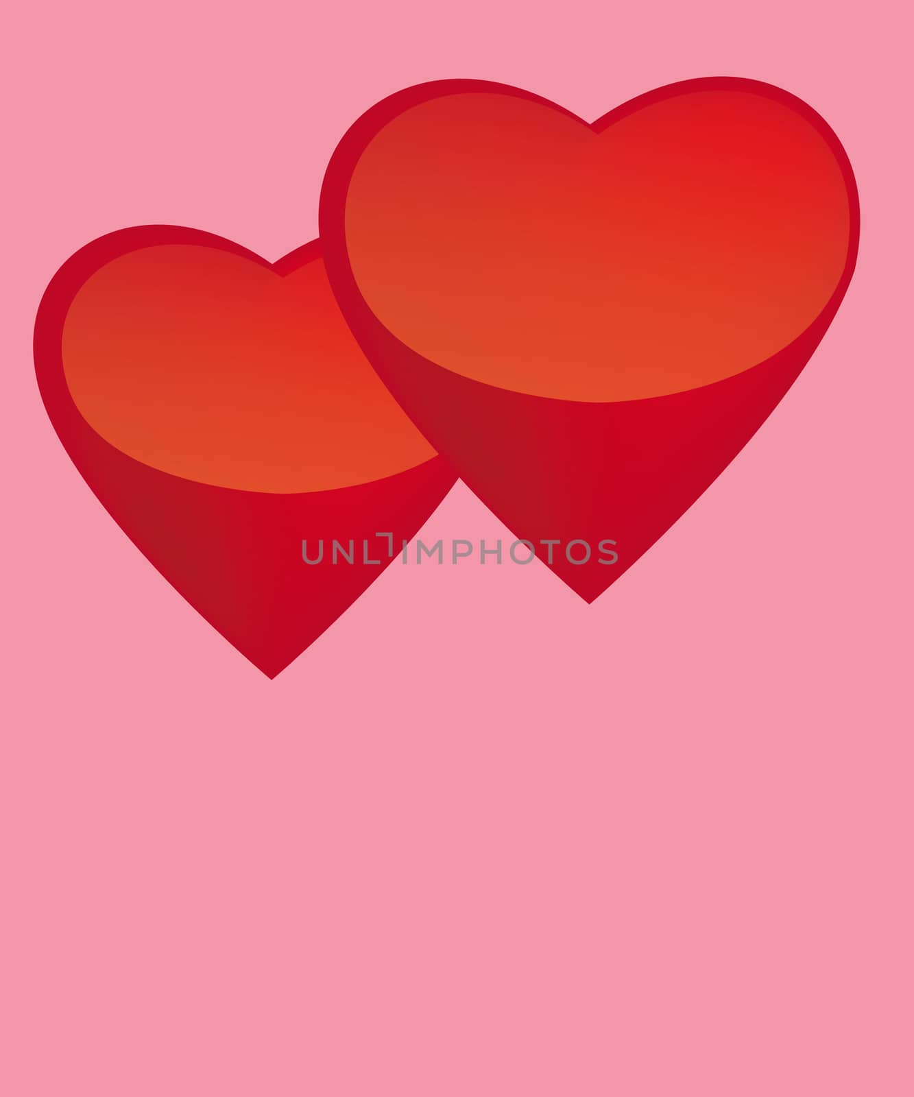 Two hearts on a pink background by dedmorozz