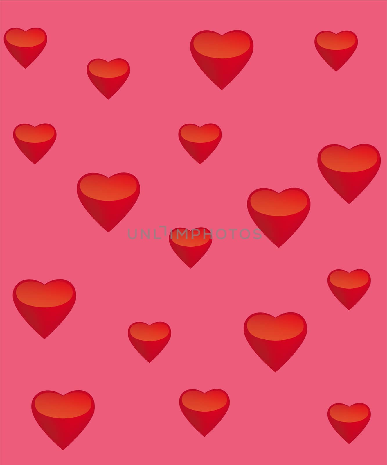 Some red hearts on a pink background