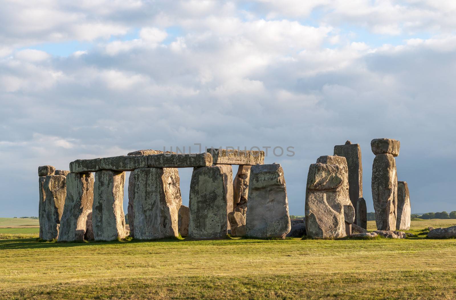 Stonehenge in afternoon sun. Prehistoric monument in Wiltshire, England