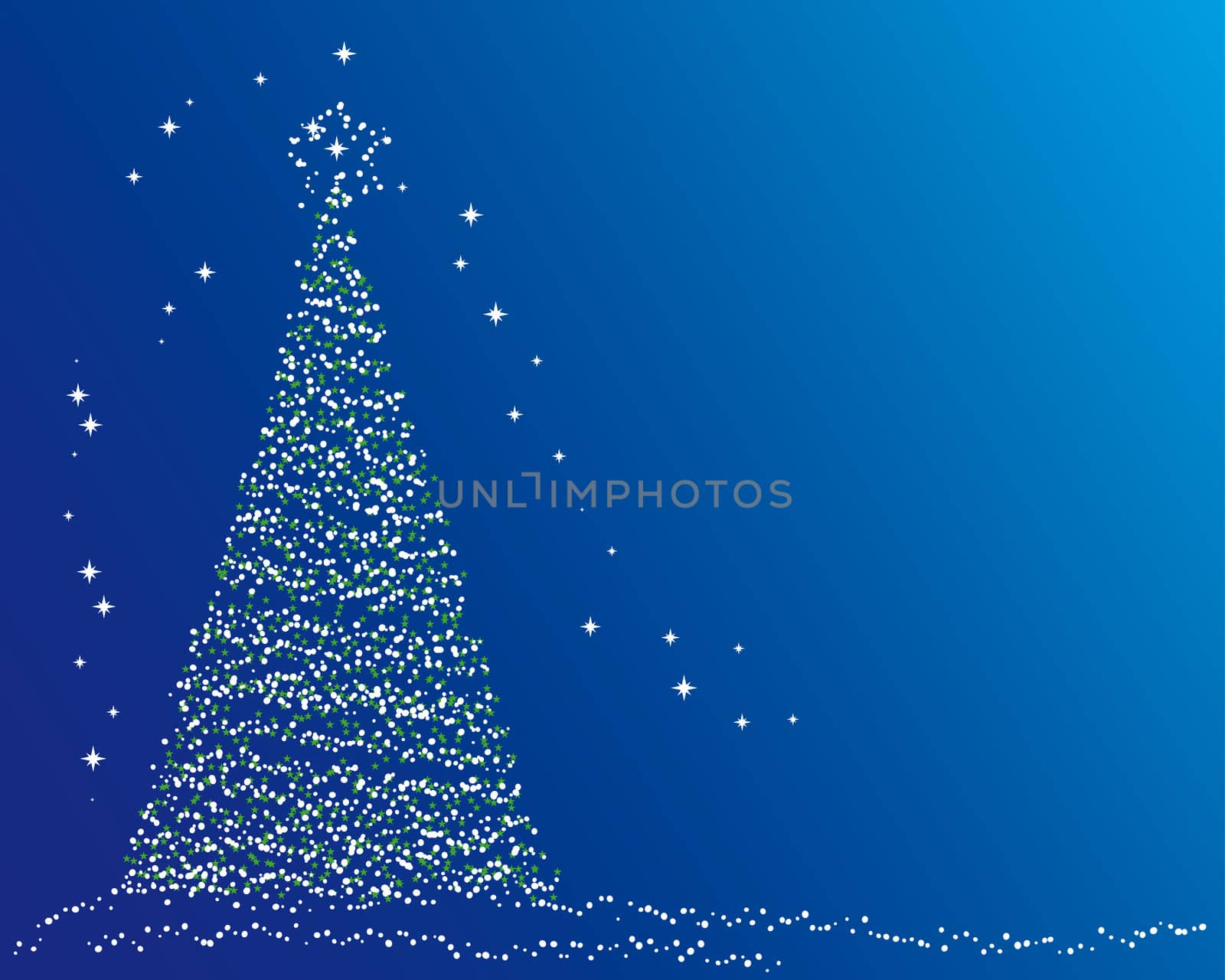 Christmas tree on a blue background by dedmorozz