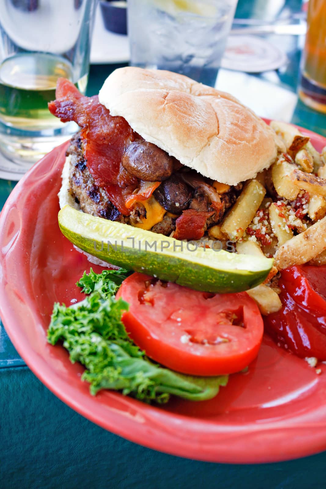 Bacon Mushroom Cheeseburger by graficallyminded