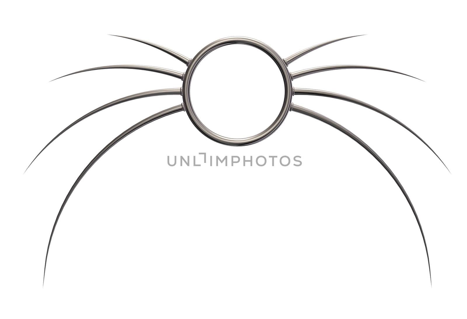 metal ring with prickles on white background - 3d illustration