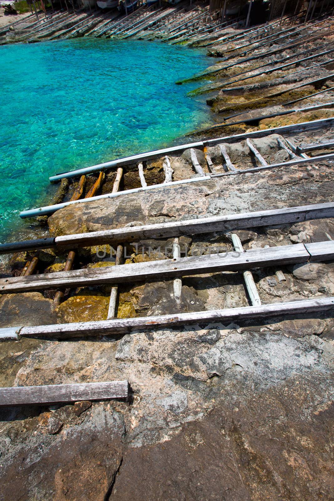 Formentera Escalo de San Agustin beach turquoise Mediterranean at Balearic Islands