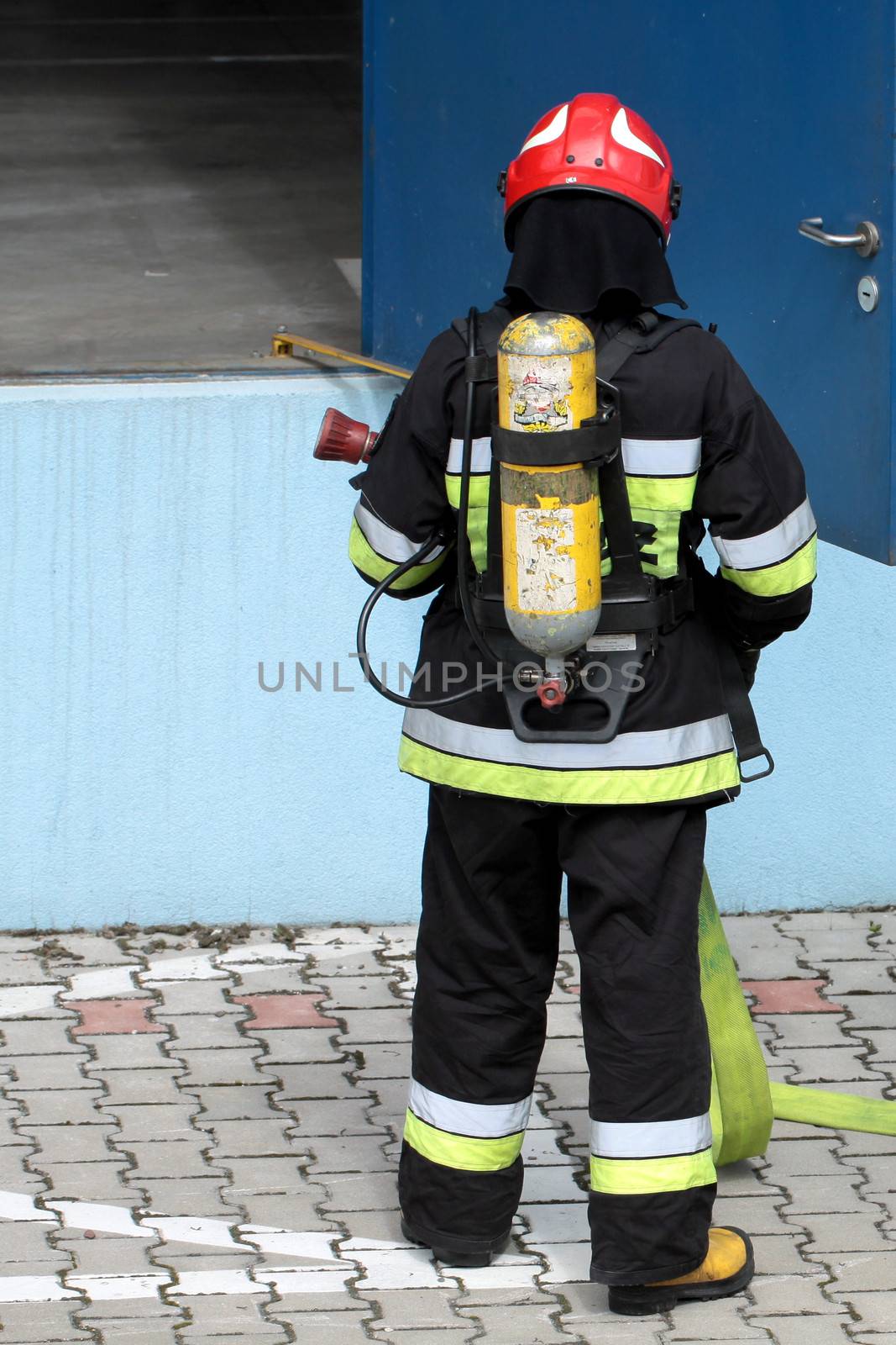 firefighter in action