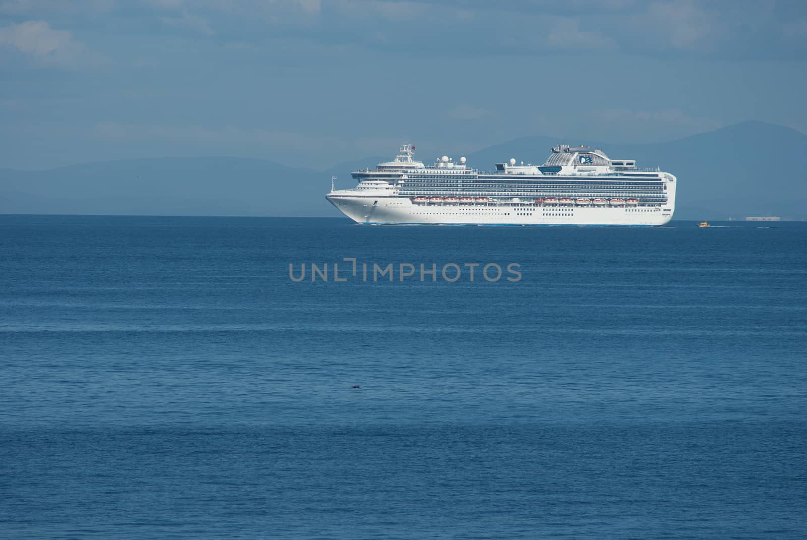 The cruise liner in the Sea of Japan