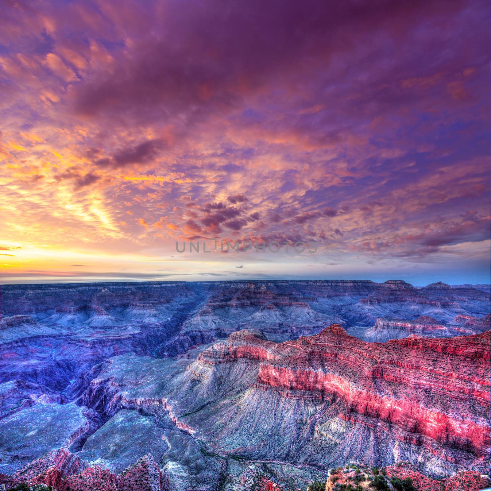 Arizona sunset Grand Canyon National Park Mother Point in USA