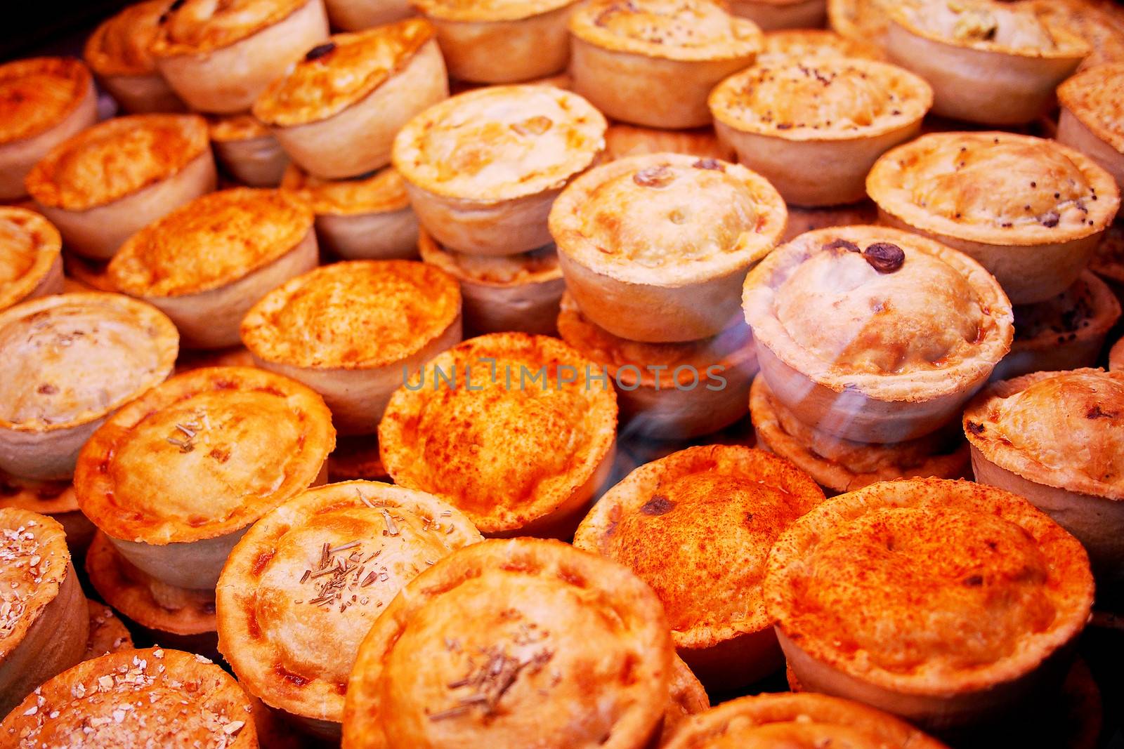 Various kinds of pie, closeup shot