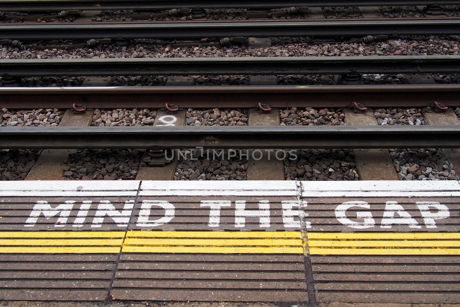 A view of the railway. Mind the gap. by stockyimages