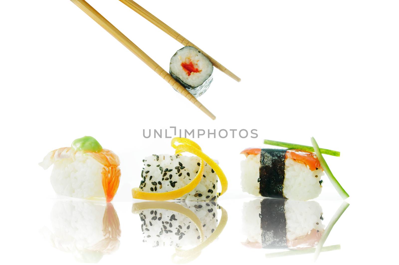 Fish and vegetable sushi snacks 