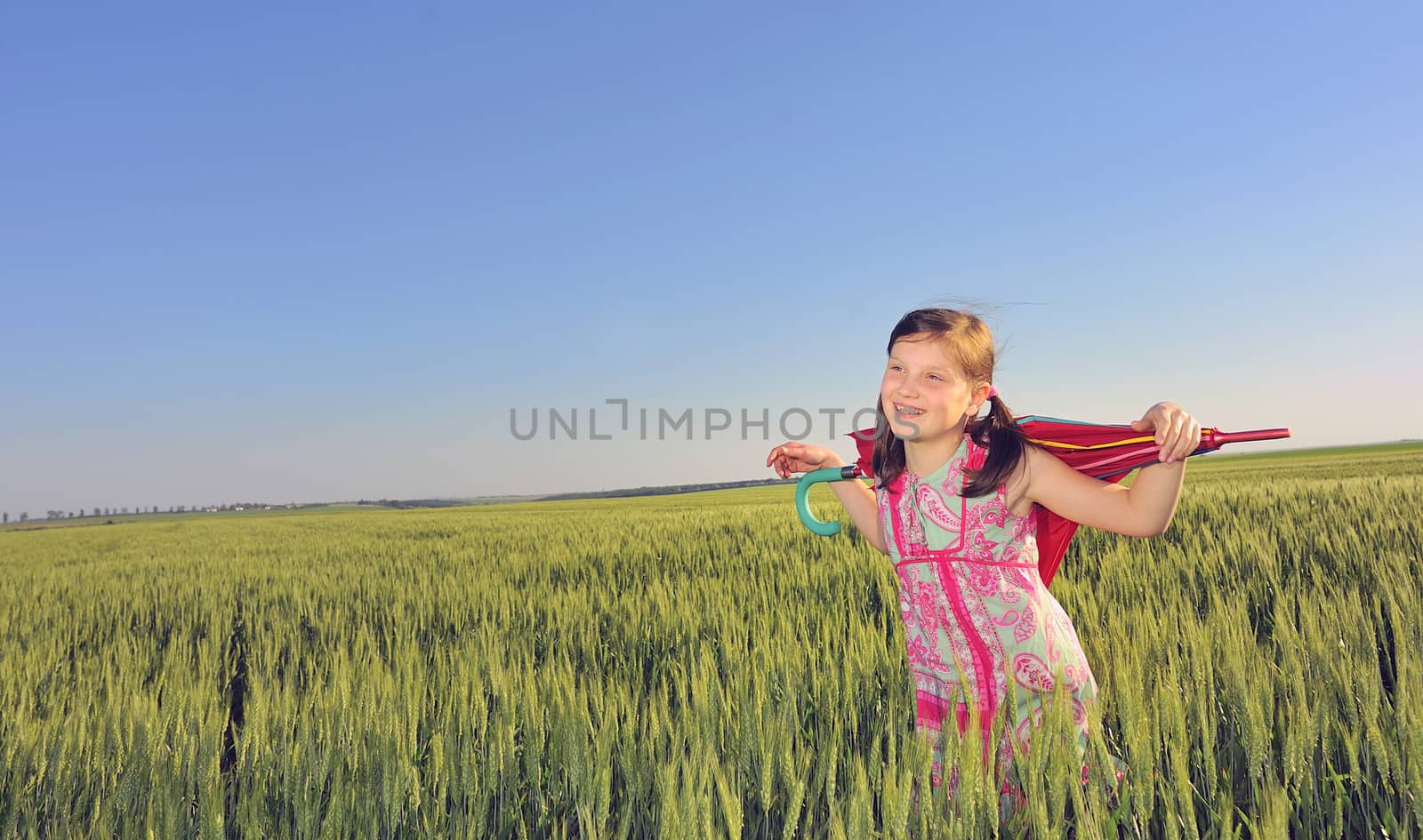 a little girl with a umbrella by mady70