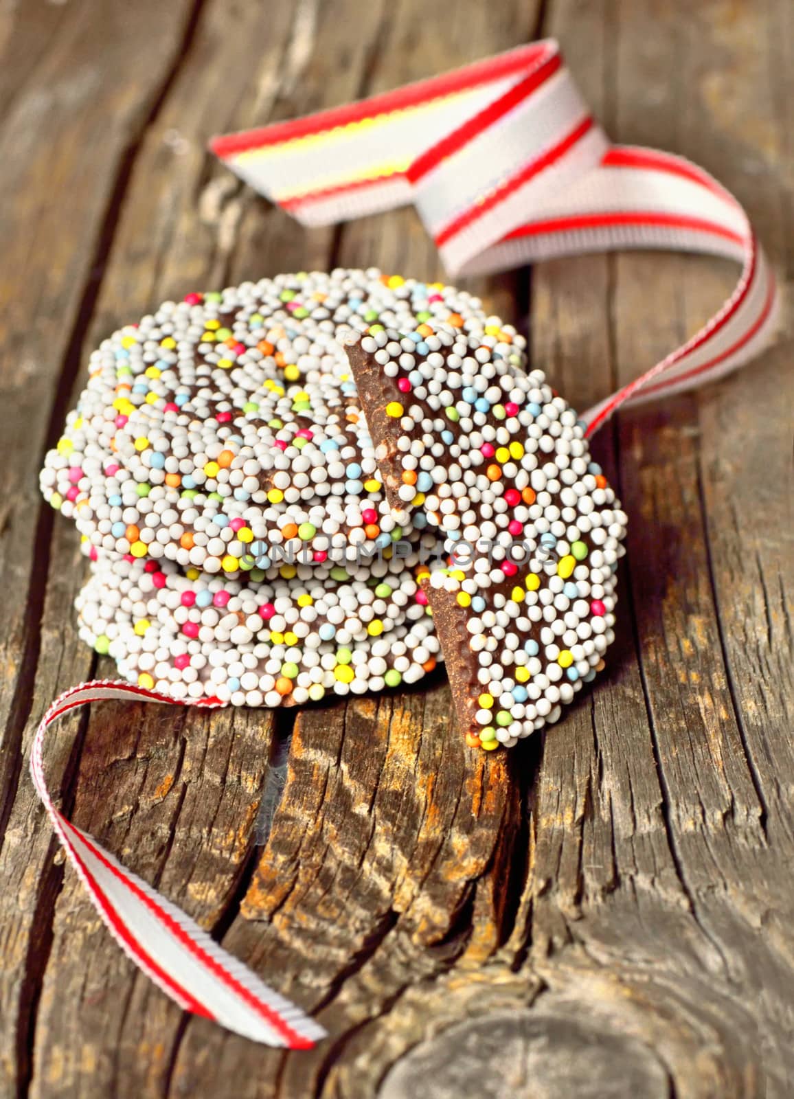 Christmas chocolate Sprinkle and ribbon