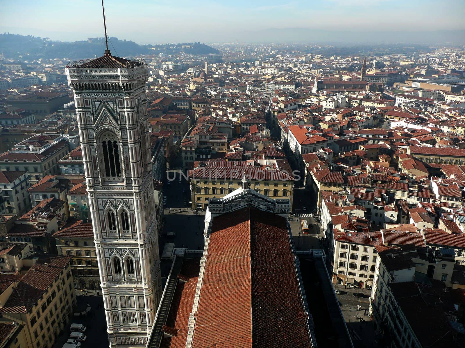 Aerial View of Florence from Brunelleschi Campanile, Italy by marcorubino