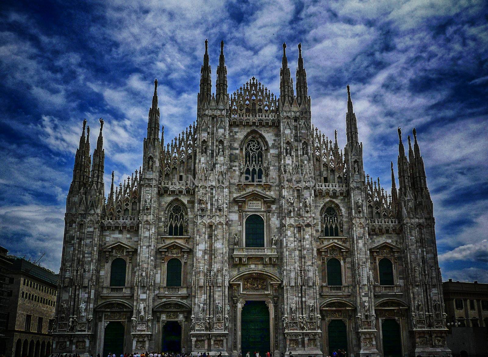 Milan Cathedral against a scenic cloudy sky, Italy by marcorubino
