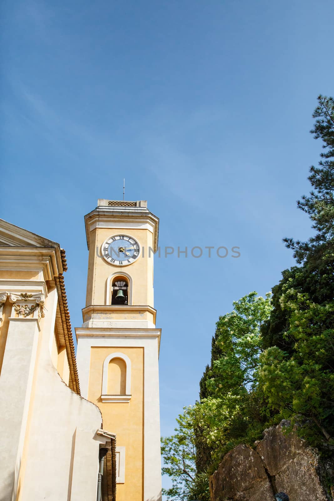 Yellow Clock Tower in Eze by dbvirago