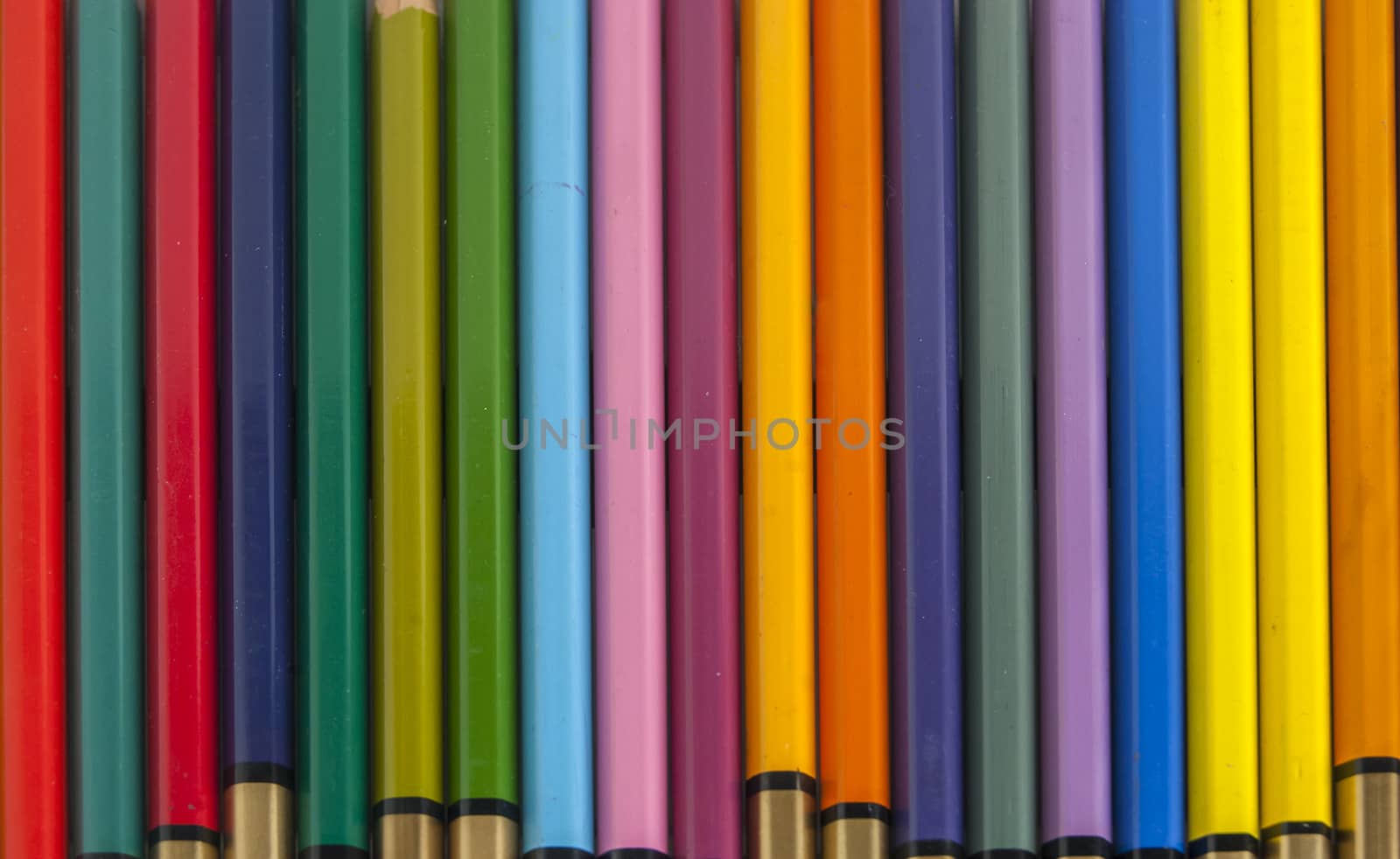 Used color pencils closeup by varbenov