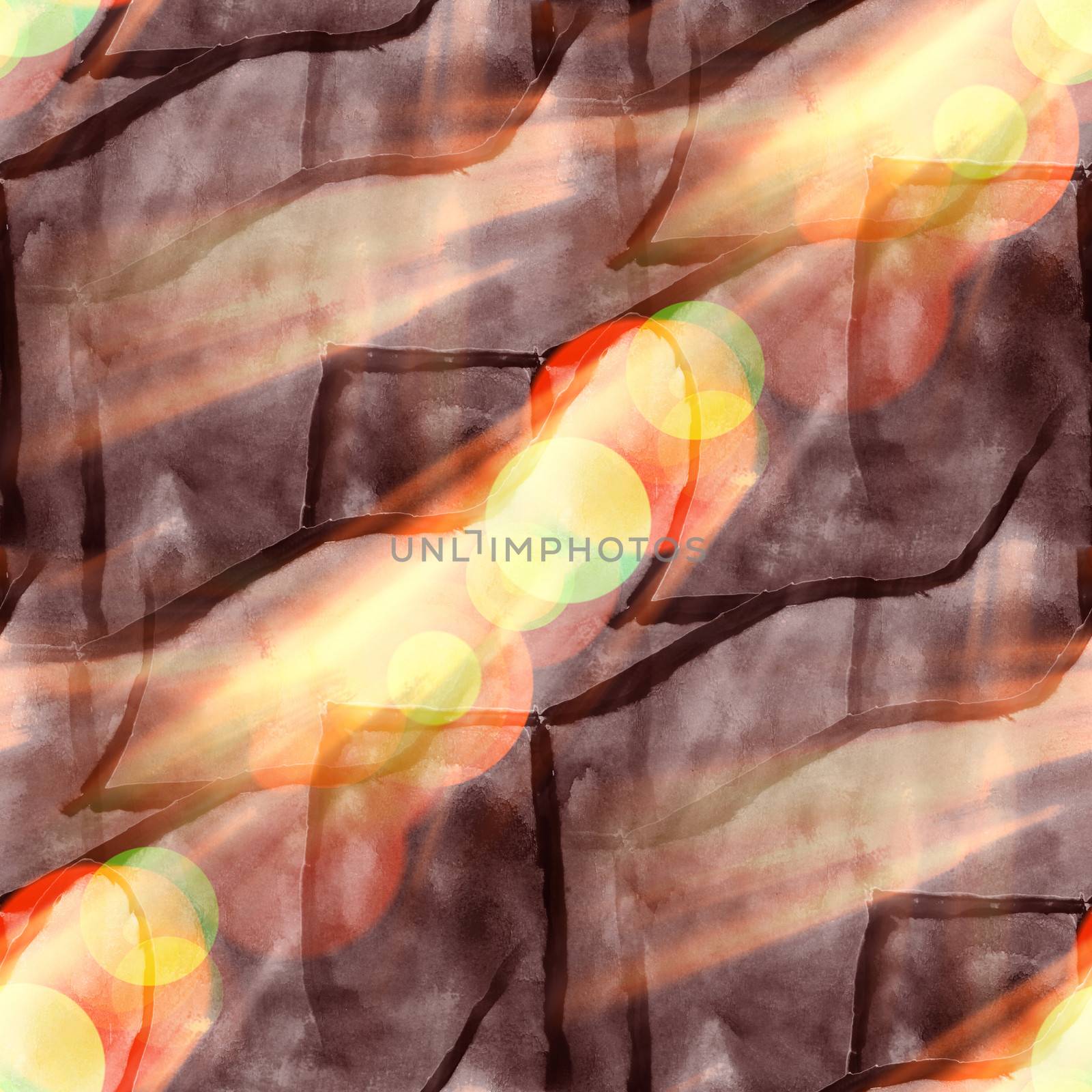 sun glare seamless yellow background watercolor abstract art