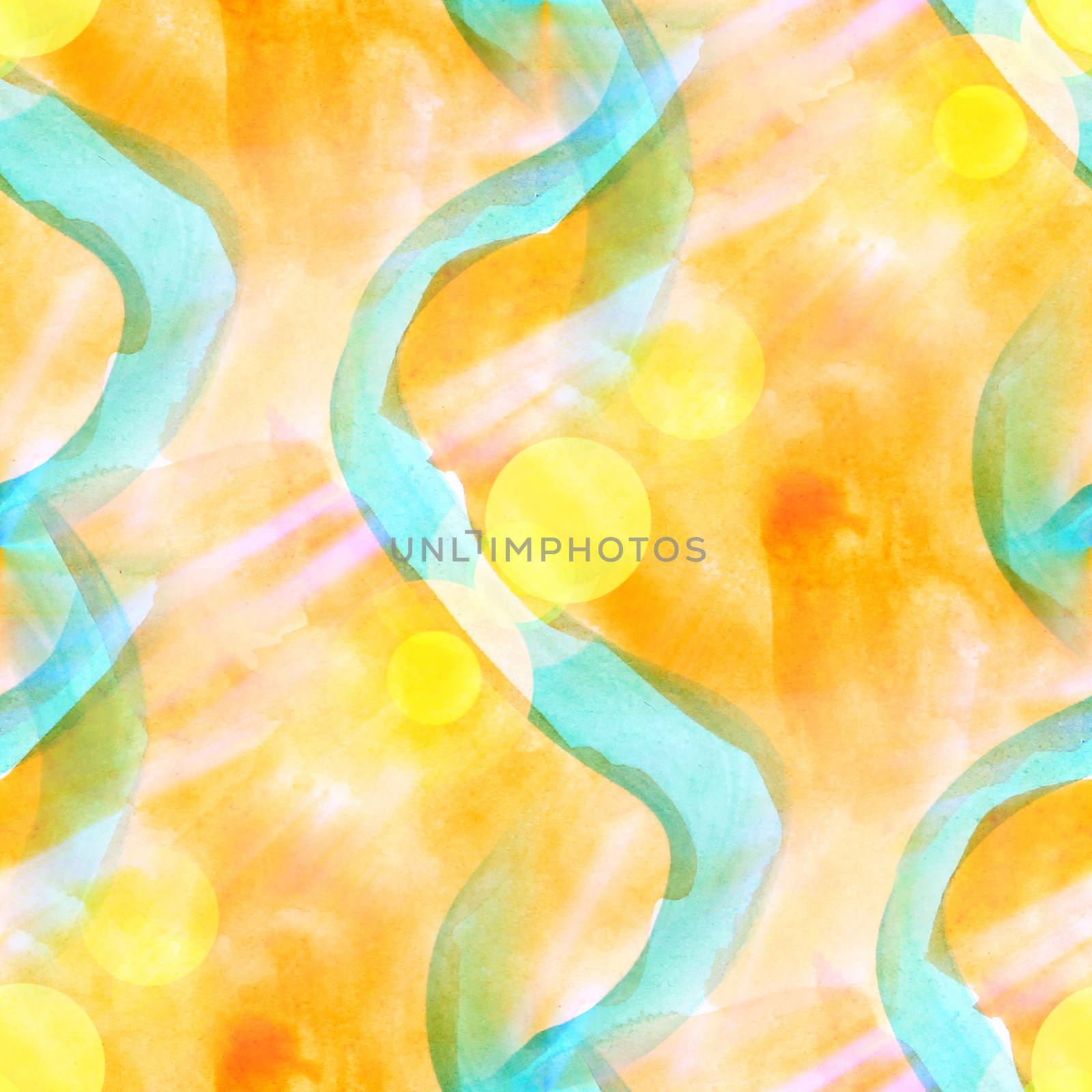 sun glare watercolor art yellow green on for your design