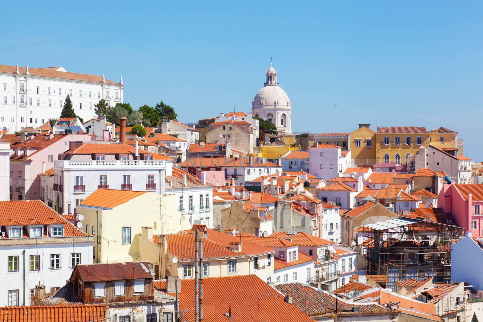 Lisbon, view of Alfam's region and Santa Engrassiya's (Pantheon) church.