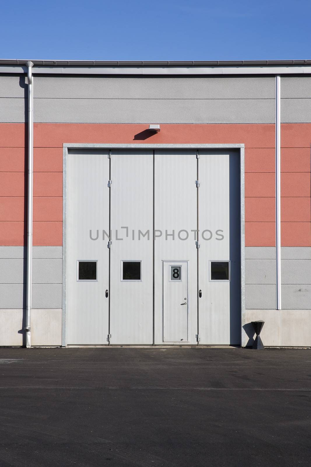 Industrial Garage door on a sunny day