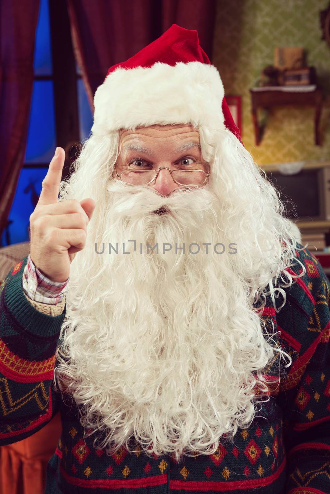 Portrait of a cheerful Santa Claus