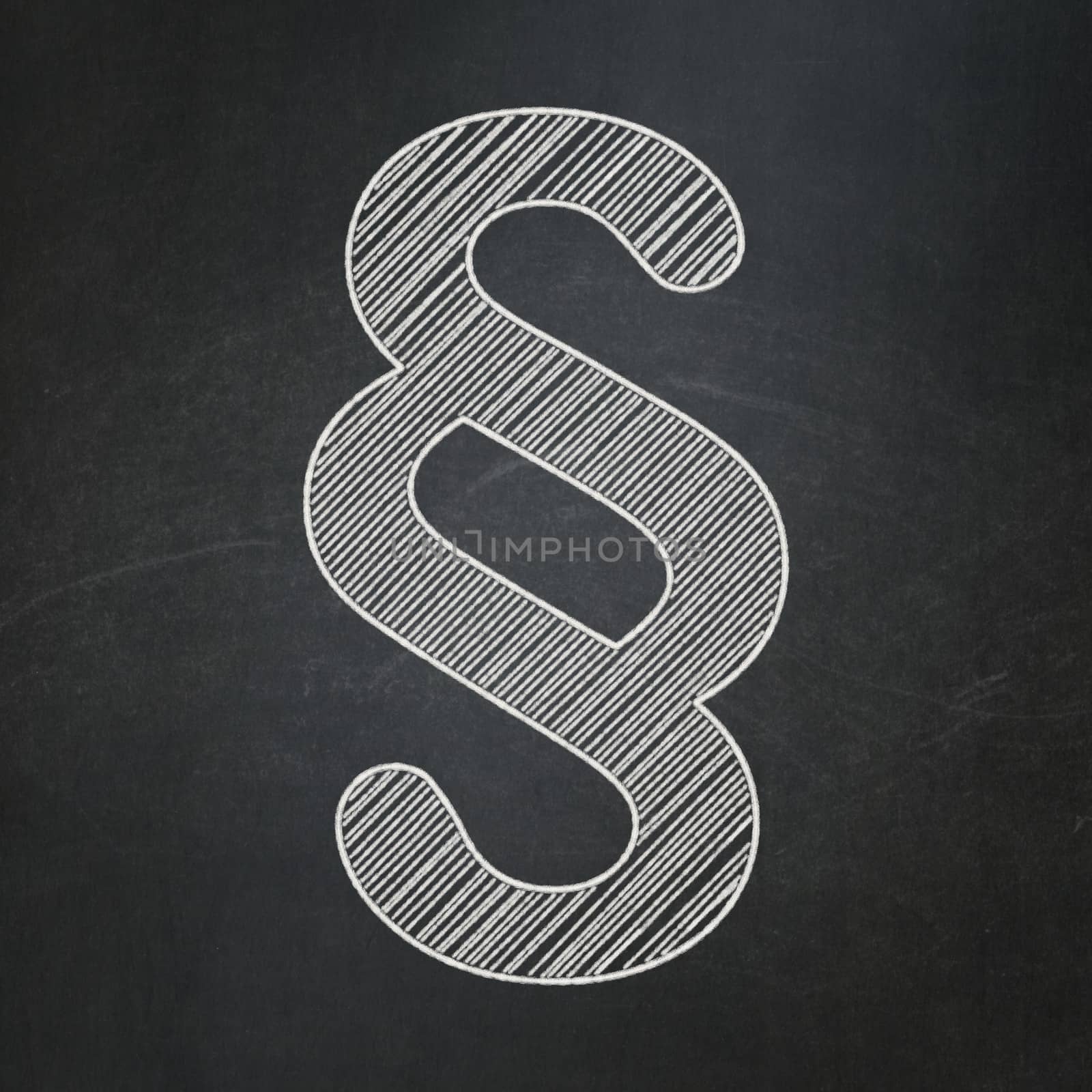 Law concept: Paragraph icon on Black chalkboard background, 3d render