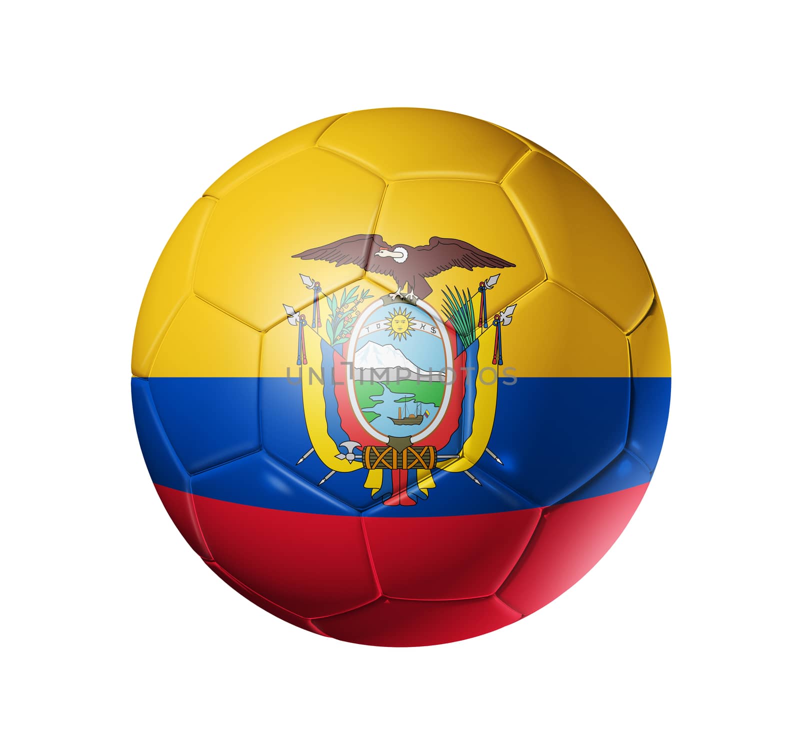 Soccer football ball with Ecuador flag by daboost