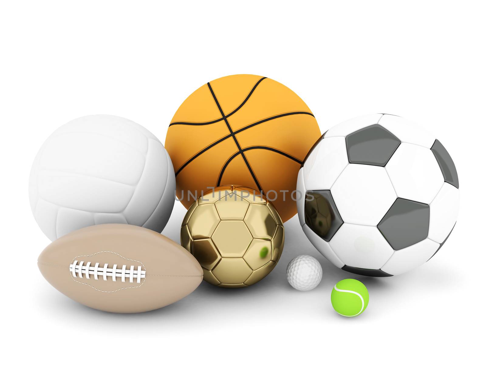 sport balls isolated on white background