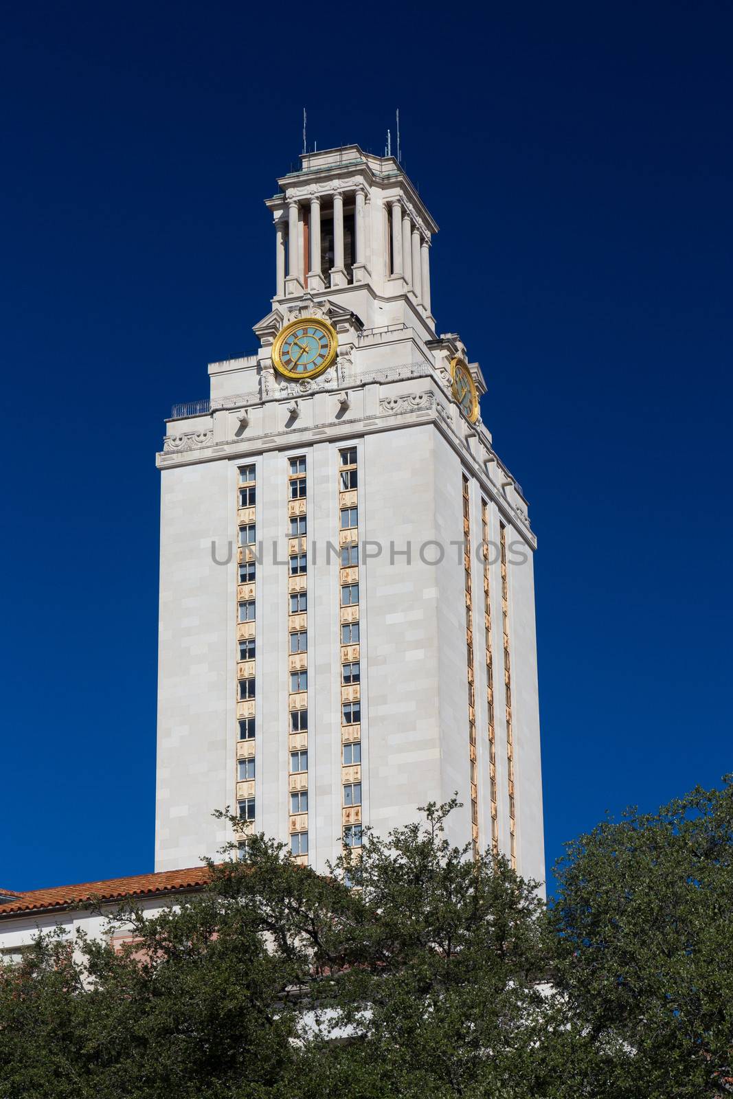 AUSTIN,TX/USA - NOVEMBER 14:  Main Building and Clock Tower on campus of the University of Texas, a state research university and the flagship institution of the The University of Texas System. November 14, 2013.