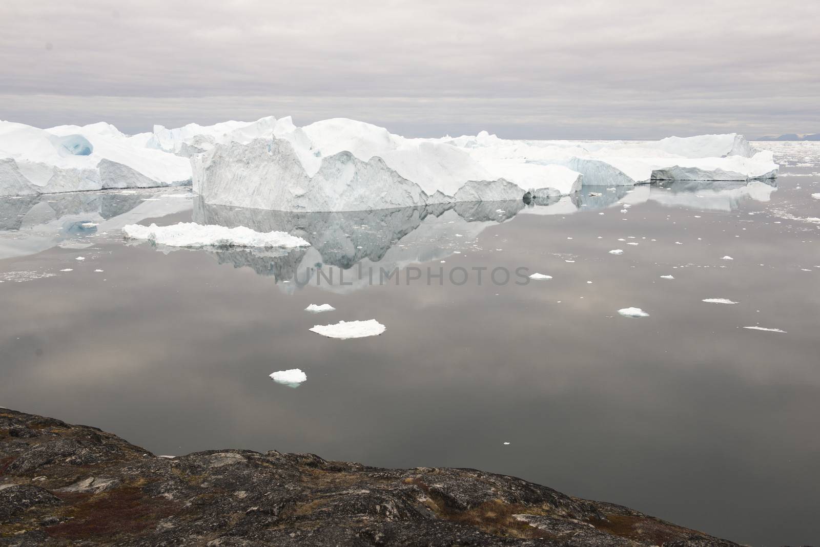 Beautiful Icebergs in Disko Bay Greenland around Ilulissat