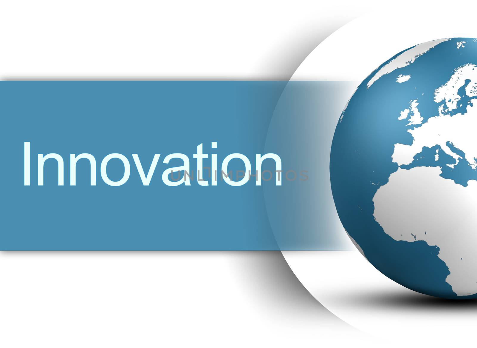 Innovation concept with globe on white background