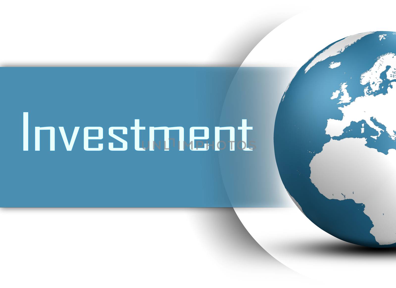 Investment concept with globe on white background