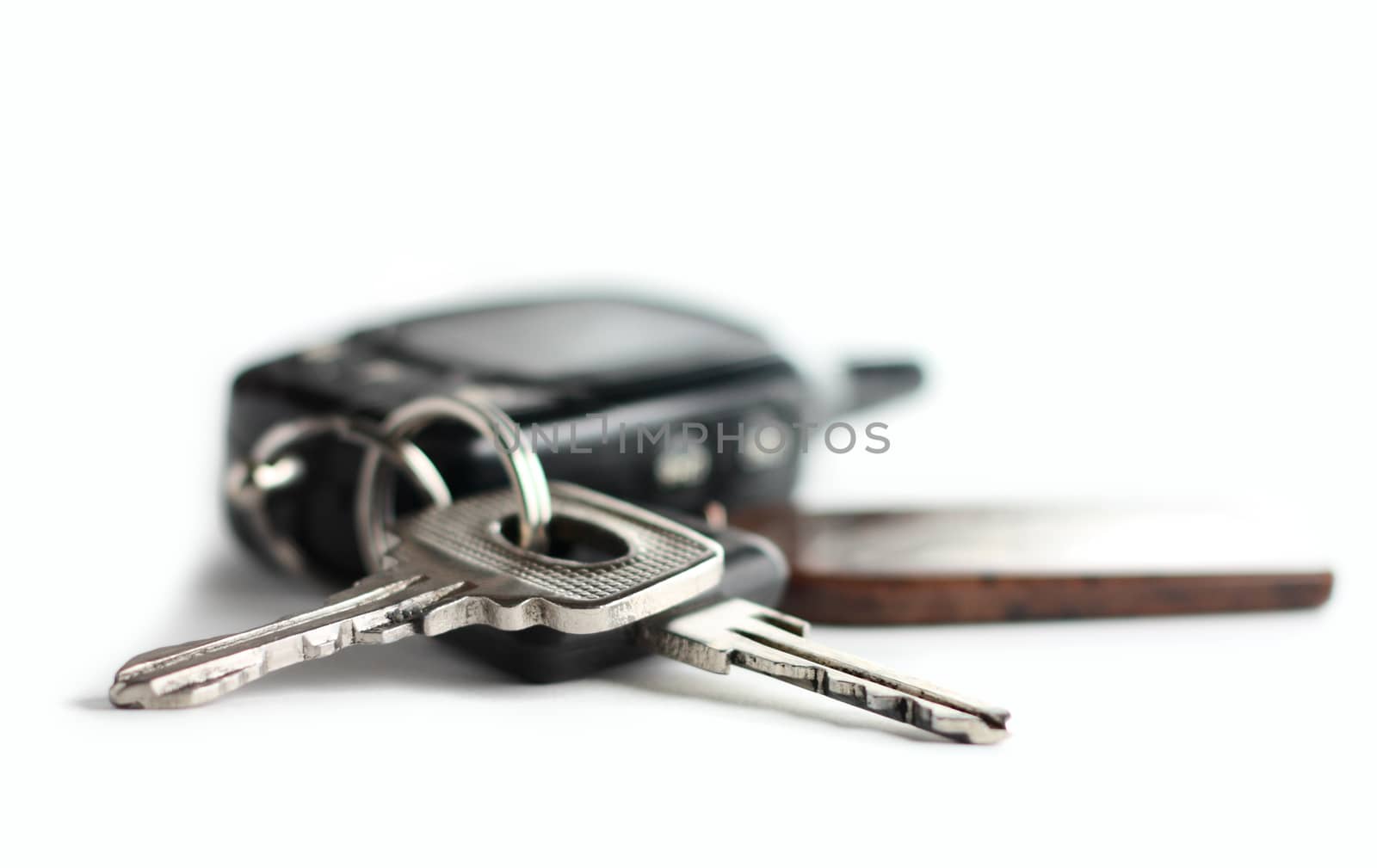 Car's keys on white background by dedmorozz