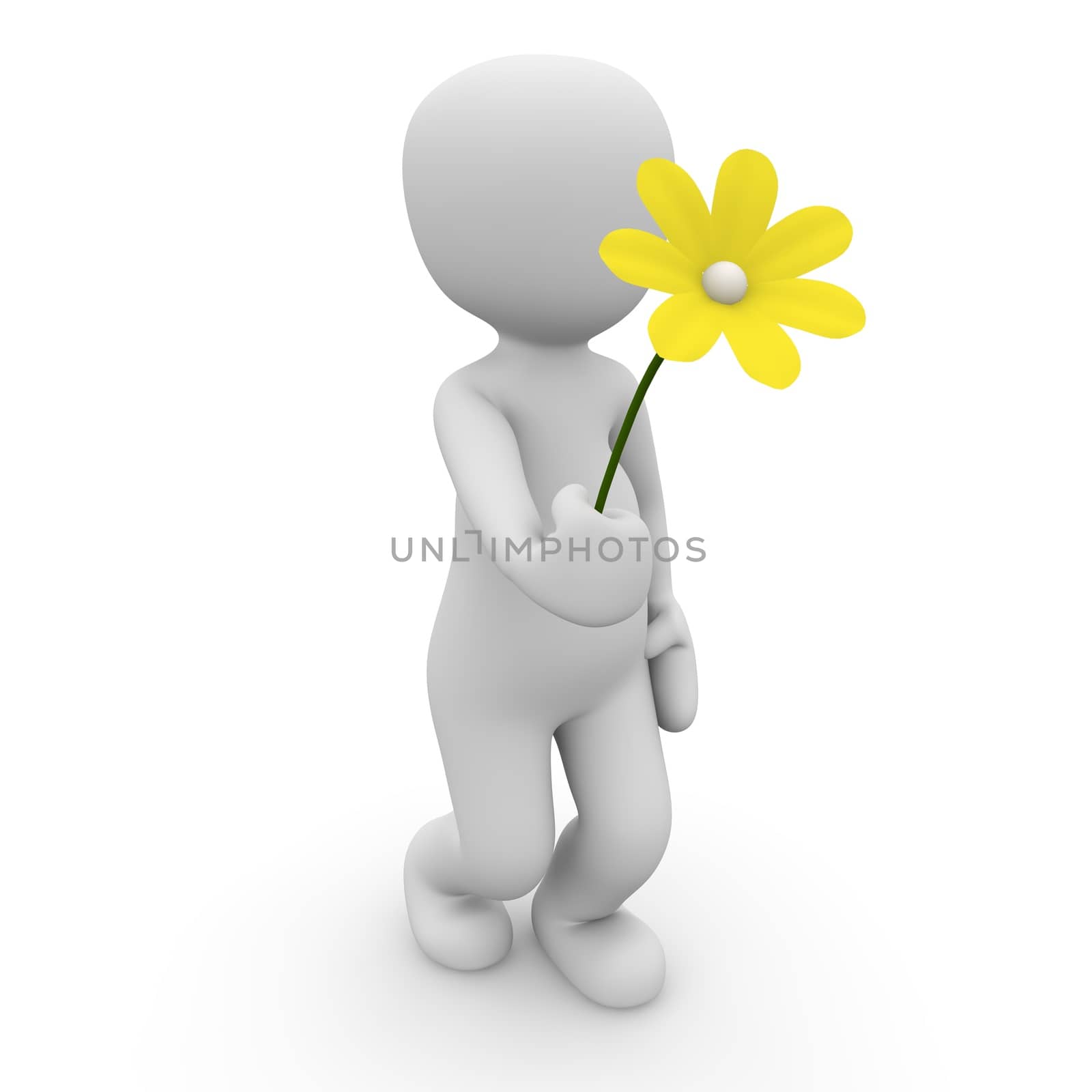 man with flower by 3DAgentur