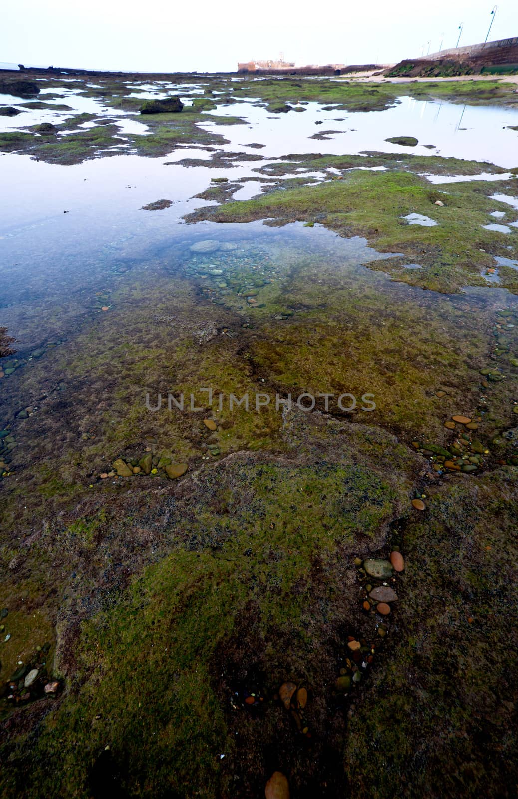 Landscape of the beach of La Caleta on  the province of Cadiz on Spain, about to dawn